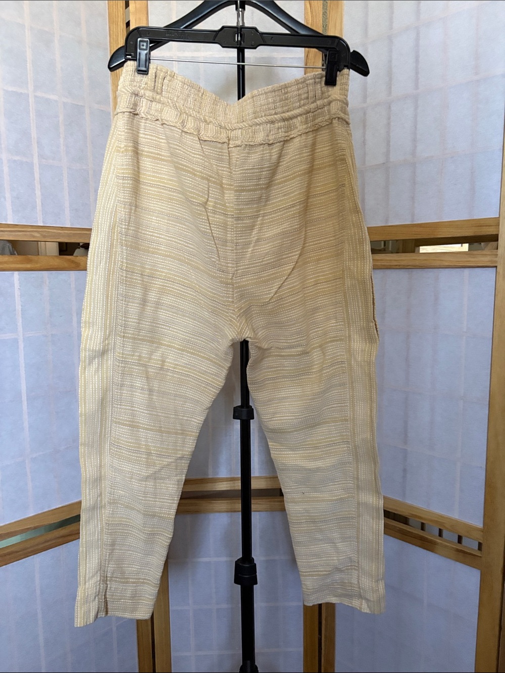 Free People Drawstring Cargo Capris in Cream Size M - Picture 2 of 8